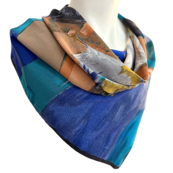 Pinto Silk Scarf 🇮🇹 – “Ballerina in Blue” Art Print – Made in Italy - Picture 3 of 9